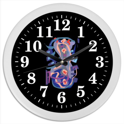 Заказать часы для офиса в Москве. Часы круглые из пластика С абстрактным рисунком от Vadim Koval - готовые дизайны и нанесение принтов.
