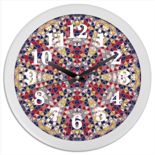 Заказать часы для офиса в Москве. Часы круглые из пластика Цветная мозаика от aviva - готовые дизайны и нанесение принтов.