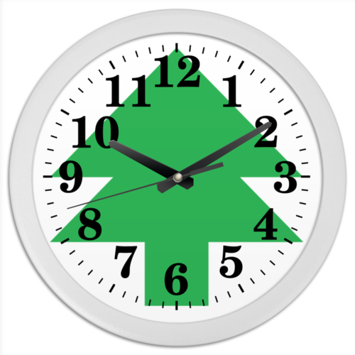 Заказать часы для офиса в Москве. Часы круглые из пластика Ёлка танграм от namormai@mail.ru - готовые дизайны и нанесение принтов.