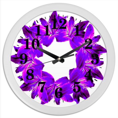 Заказать часы для офиса в Москве. Часы круглые из пластика Сочный фиолетовый от Ольга Богуславская - готовые дизайны и нанесение принтов.