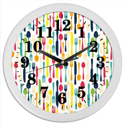 Заказать часы для офиса в Москве. Часы круглые из пластика Кухонные от BeliySlon - готовые дизайны и нанесение принтов.