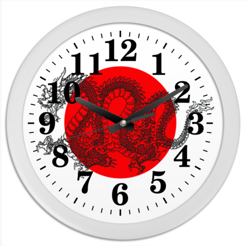 Заказать часы для офиса в Москве. Часы круглые из пластика dragon time от mr.uglyduckly - готовые дизайны и нанесение принтов.
