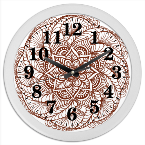 Заказать часы для офиса в Москве. Часы круглые из пластика Индийский цветок  от Achadidi.printio.ru  - готовые дизайны и нанесение принтов.