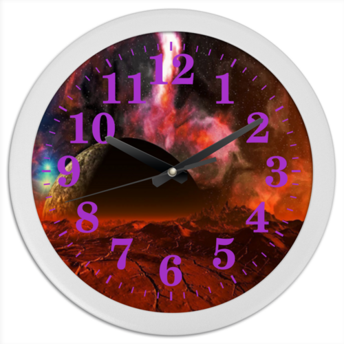 Заказать часы для офиса в Москве. Часы круглые из пластика Global  space magic  mars коллекция №1 от Global Space Magic  - готовые дизайны и нанесение принтов.