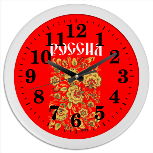 Заказать часы для офиса в Москве. Часы круглые из пластика Россия от weeert - готовые дизайны и нанесение принтов.