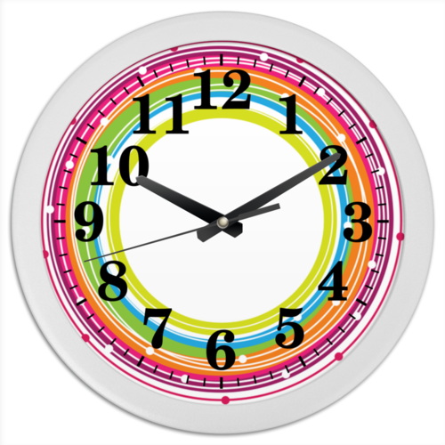 Заказать часы для офиса в Москве. Часы круглые из пластика Кольца нубелунгов от BeliySlon - готовые дизайны и нанесение принтов.