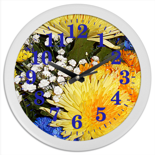 Заказать часы для офиса в Москве. Часы круглые из пластика Яркие брызги. от Eva De Peron.  - готовые дизайны и нанесение принтов.