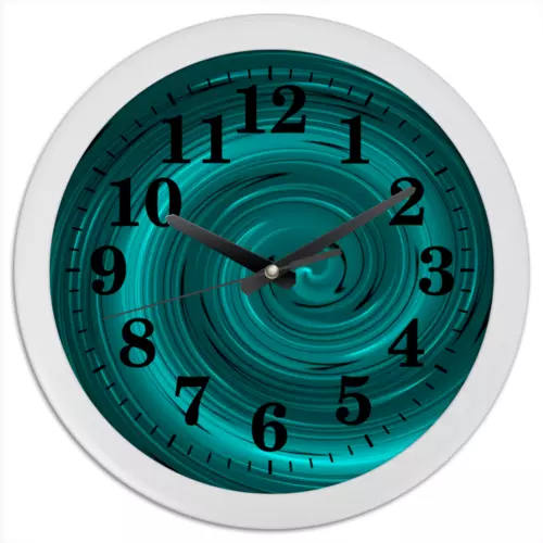 Заказать часы для офиса в Москве. Часы круглые из пластика Малахитовый вихрь от Alexey Evsyunin - готовые дизайны и нанесение принтов.