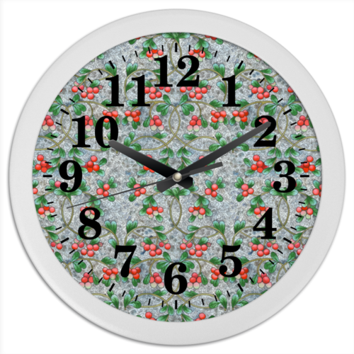 Заказать часы для офиса в Москве. Часы круглые из пластика Брусника от irishkalia - готовые дизайны и нанесение принтов.