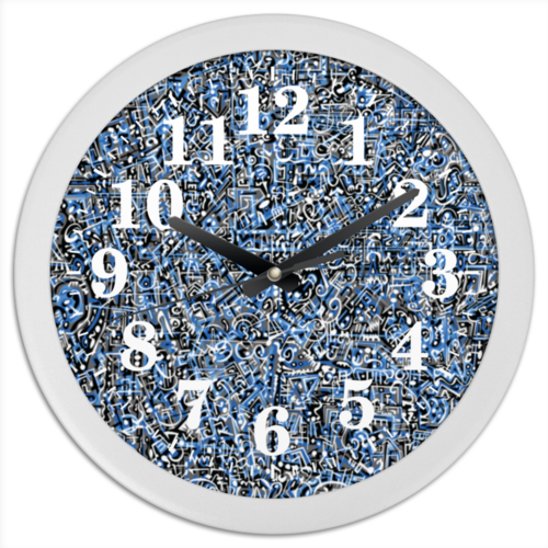 Заказать часы для офиса в Москве. Часы круглые из пластика Сверхчеловеческие формы от Vadim Koval - готовые дизайны и нанесение принтов.