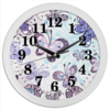 Заказать часы для офиса в Москве. Часы круглые из пластика Фиолетовые бабочки от weeert - готовые дизайны и нанесение принтов.