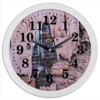 Заказать часы для офиса в Москве. Часы круглые из пластика "Деревянная" от Apfelbaum - готовые дизайны и нанесение принтов.