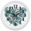 Заказать часы для офиса в Москве. Часы круглые из пластика Ледяные розы от Ольга Богуславская - готовые дизайны и нанесение принтов.