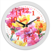 Заказать часы для офиса в Москве. Часы круглые из пластика Хризантемы от Anna Lomachenko - готовые дизайны и нанесение принтов.