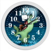 Заказать часы для офиса в Москве. Часы круглые из пластика Скелет и жуткий кот от Дана Столыпина - готовые дизайны и нанесение принтов.