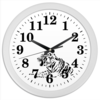 Заказать часы для офиса в Москве. Часы круглые из пластика Силуэт Бенгальского тигра.  от lissaart@yandex.ru - готовые дизайны и нанесение принтов.