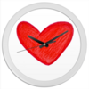 Заказать часы для офиса в Москве. Часы круглые из пластика Сердце-Любовь от antoninayakhina  - готовые дизайны и нанесение принтов.