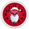 Заказать часы для офиса в Москве. Часы круглые из пластика Санта Клаус от Leichenwagen - готовые дизайны и нанесение принтов.