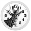 Заказать часы для офиса в Москве. Часы круглые из пластика Жираф показывает язык от Julia Sundukova - готовые дизайны и нанесение принтов.