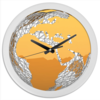 Заказать часы для офиса в Москве. Часы круглые из пластика Земной шар. от Наталья Чернова - готовые дизайны и нанесение принтов.