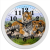 Заказать часы для офиса в Москве. Часы круглые из пластика Тигры от Елена Гришина - готовые дизайны и нанесение принтов.