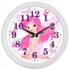Заказать часы для офиса в Москве. Часы круглые из пластика Розовая фея 3 от Виктор Гришин - готовые дизайны и нанесение принтов.