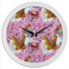 Заказать часы для офиса в Москве. Часы круглые из пластика корги в цветах от juliafast77 - готовые дизайны и нанесение принтов.
