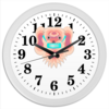 Заказать часы для офиса в Москве. Часы круглые из пластика Болонка в маске от Stil na yarkosti - готовые дизайны и нанесение принтов.