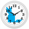 Заказать часы для офиса в Москве. Часы круглые из пластика Голубая кошка танграм от namormai@mail.ru - готовые дизайны и нанесение принтов.