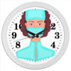 Заказать часы для офиса в Москве. Часы круглые из пластика Медсестра в маске от Stil na yarkosti - готовые дизайны и нанесение принтов.