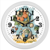 Заказать часы для офиса в Москве. Часы круглые из пластика Цветочные узоры от Дана Столыпина - готовые дизайны и нанесение принтов.