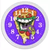 Заказать часы для офиса в Москве. Часы круглые из пластика Крейзи пицца от Franka  - готовые дизайны и нанесение принтов.