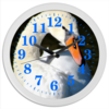 Заказать часы для офиса в Москве. Часы круглые из пластика Лебедь от evragka  - готовые дизайны и нанесение принтов.
