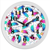 Заказать часы для офиса в Москве. Часы круглые из пластика Яркие перья от valezar - готовые дизайны и нанесение принтов.