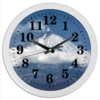 Заказать часы для офиса в Москве. Часы круглые из пластика Камчатка, осенний пейзаж, извержение вулкана от Александр Пирагис - готовые дизайны и нанесение принтов.