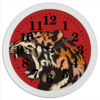 Заказать часы для офиса в Москве. Часы круглые из пластика Тигр арт от Leichenwagen - готовые дизайны и нанесение принтов.