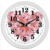 Заказать часы для офиса в Москве. Часы круглые из пластика Розовые розы от Ольга Богуславская - готовые дизайны и нанесение принтов.