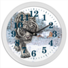 Заказать часы для офиса в Москве. Часы круглые из пластика Зимняя сказка. от Eva De Peron.  - готовые дизайны и нанесение принтов.