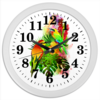 Заказать часы для офиса в Москве. Часы круглые из пластика Тропические птицы от Зорго АРТ. от Zorgo-Art  - готовые дизайны и нанесение принтов.