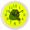 Заказать часы для офиса в Москве. Часы круглые из пластика Лягушонок Пепе от Jimmy Flash - готовые дизайны и нанесение принтов.