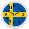 Заказать часы для офиса в Москве. Часы круглые из пластика Флаг Швеции от sergey48 - готовые дизайны и нанесение принтов.
