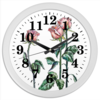 Заказать часы для офиса в Москве. Часы круглые из пластика Розы розовые от Julissa_limejuice - готовые дизайны и нанесение принтов.
