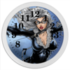 Заказать часы для офиса в Москве. Часы круглые из пластика Женщина-кошка 02 от 1686430@mail.ru - готовые дизайны и нанесение принтов.