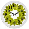 Заказать часы для офиса в Москве. Часы круглые из пластика Жизнерадостный оливковый от Ольга Богуславская - готовые дизайны и нанесение принтов.