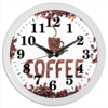 Заказать часы для офиса в Москве. Часы круглые из пластика Coffee  от Катерина Ерофеева - готовые дизайны и нанесение принтов.