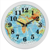 Заказать часы для офиса в Москве. Часы круглые из пластика Карта мира от Елена Гришина - готовые дизайны и нанесение принтов.