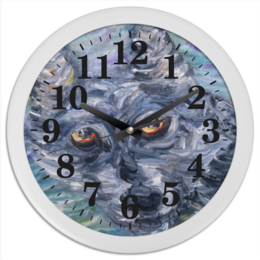 Заказать часы для офиса в Москве. Часы круглые из пластика Волчья охота от rikart - готовые дизайны и нанесение принтов.
