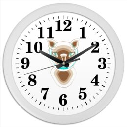 Заказать часы для офиса в Москве. Часы круглые из пластика Кошка в маске от Stil na yarkosti - готовые дизайны и нанесение принтов.