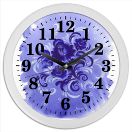 Заказать часы для офиса в Москве. Часы круглые из пластика Морозные узоры от irishkalia - готовые дизайны и нанесение принтов.