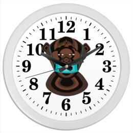Заказать часы для офиса в Москве. Часы круглые из пластика  Шимпанзе в маске от Stil na yarkosti - готовые дизайны и нанесение принтов.